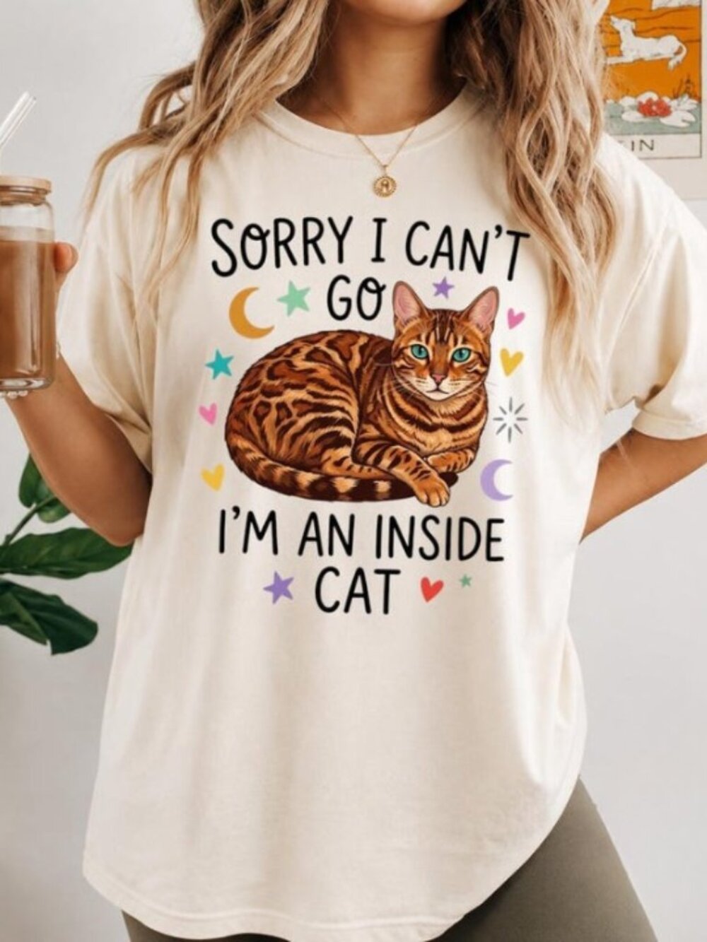 Inside Cat Introvert Shirt, Sorry I Can’t Go Tee